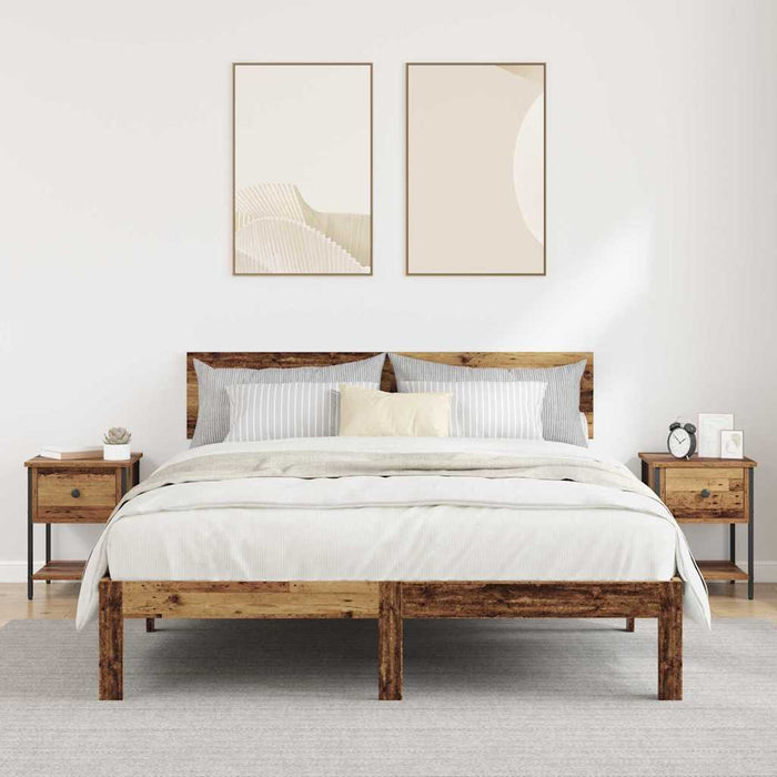 Noptieră 2 pcs Lemn vechi 34 x 35,5 x 45 cm Lemn compozit - WALTI WALTI