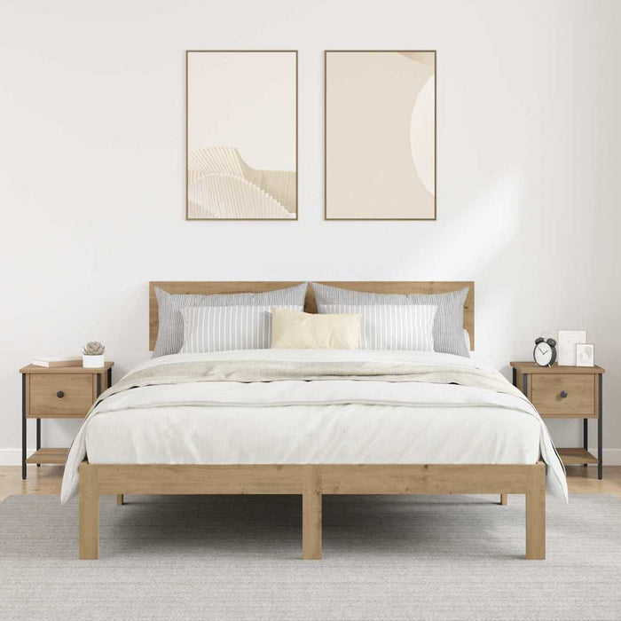 Noptieră 2 pcs Stejar Artizanal 34 x 35,5 x 45 cm Lemn compozit - WALTI WALTI