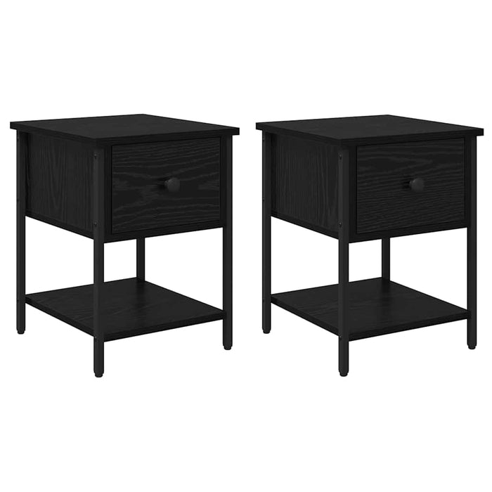 Noptieră 2 pcs Stejar Negru 34 x 35,5 x 45 cm Lemn compozit - WALTI WALTI