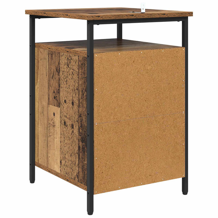 Dulap de noapte 2 pcs Lemn vechi 40 x 42 x 60cm Lemn compozit - WALTI WALTI