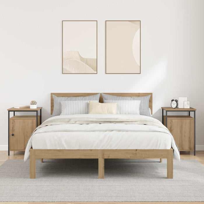 Dulap de noapte 2 buc. Stejar Artizanal 40 x 42 x 60cm WALTI