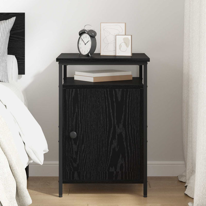 Dulap de noapte Stejar Negru 40 x 42 x 60cm Lemn compozit WALTI