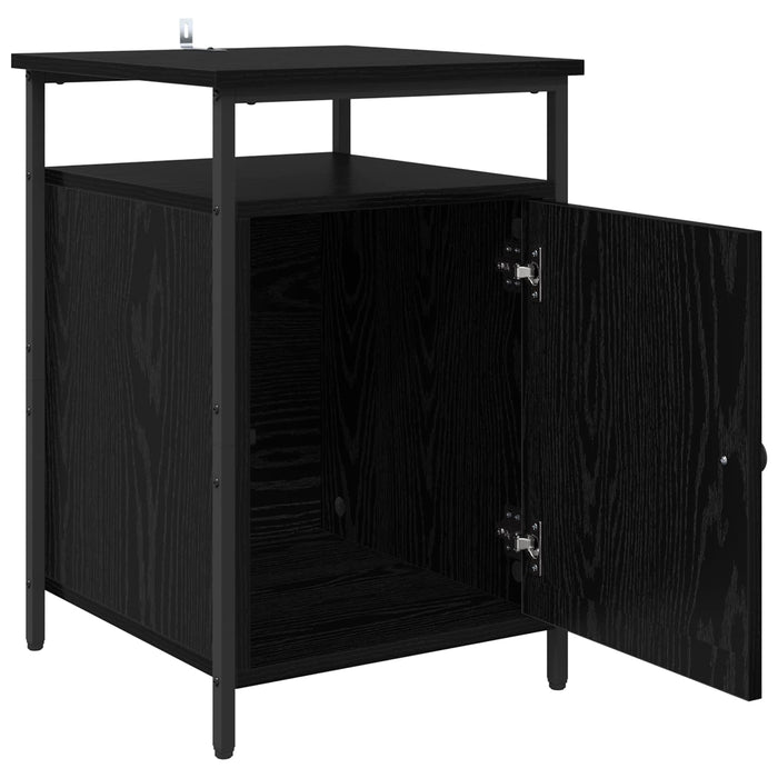 Dulap de noapte Stejar Negru 40 x 42 x 60cm Lemn compozit WALTI