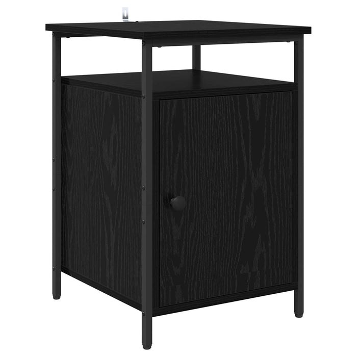 Dulap de noapte 2 pcs Stejar Negru 40 x 42 x 60cm Lemn compozit WALTI