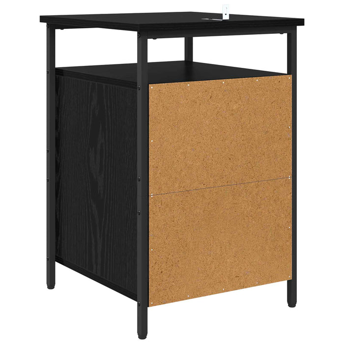 Dulap de noapte 2 pcs Stejar Negru 40 x 42 x 60cm Lemn compozit WALTI