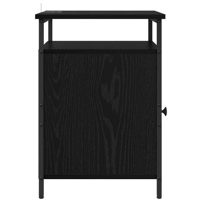 Dulap de noapte 2 pcs Stejar Negru 40 x 42 x 60cm Lemn compozit WALTI