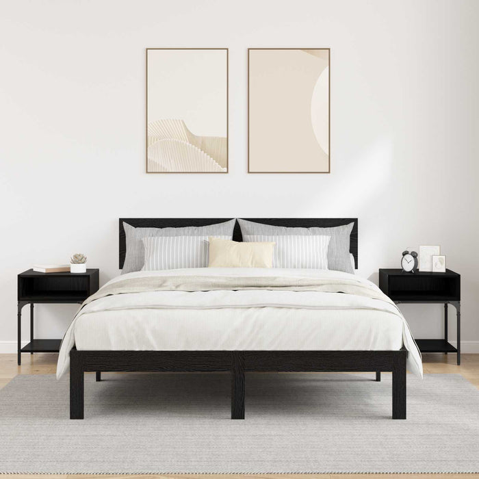 Noptieră 2 pcs Stejar Negru 40 x 40 x 50 cm Lemn compozit WALTI