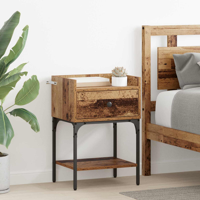 Noptieră 2 pcs Lemn vechi 40 x 29 x 60 cm Lemn compozit WALTI