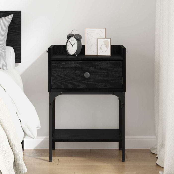 Noptieră cu sertar Stejar Negru 40 x 29 x 60 cm Lemn compozit WALTI