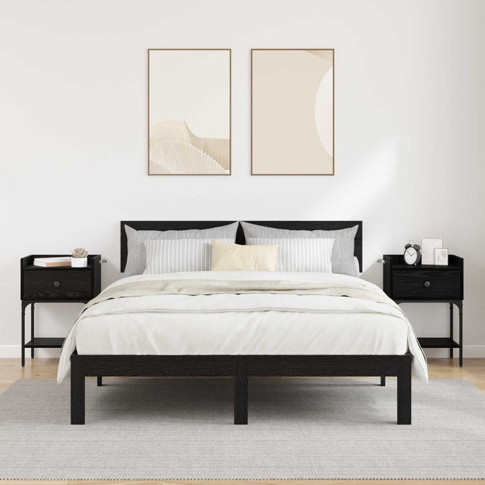Noptieră 2 pcs Stejar Negru 40 x 29 x 60 cm Lemn compozit WALTI