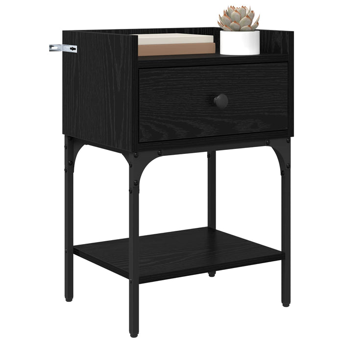 Noptieră 2 pcs Stejar Negru 40 x 29 x 60 cm Lemn compozit WALTI