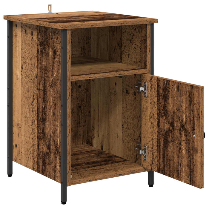 Dulap de noapte 2 pcs Lemn vechi 40 x 42 x 60 cm Lemn compozit - WALTI WALTI