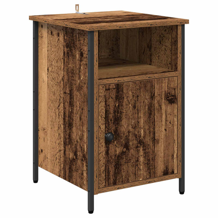 Dulap de noapte 2 pcs Lemn vechi 40 x 42 x 60 cm Lemn compozit - WALTI WALTI