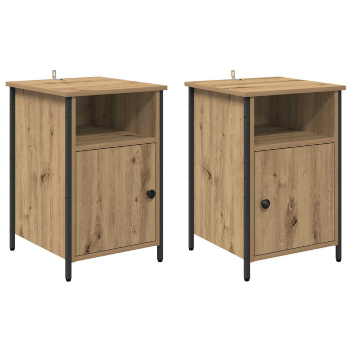 Dulap de noapte 2 buc. Stejar Artizanal 40 x 42 x 60 cm WALTI