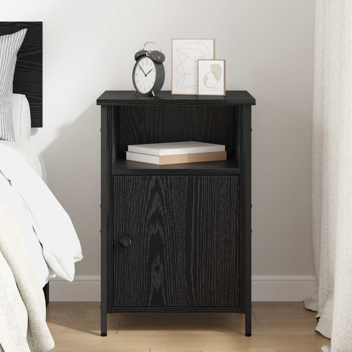 Dulap de noapte Stejar Negru 40 x 42 x 60 cm Lemn compozit WALTI
