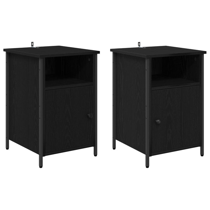 Dulap de noapte 2 pcs Stejar Negru 40 x 42 x 60 cm - WALTI WALTI