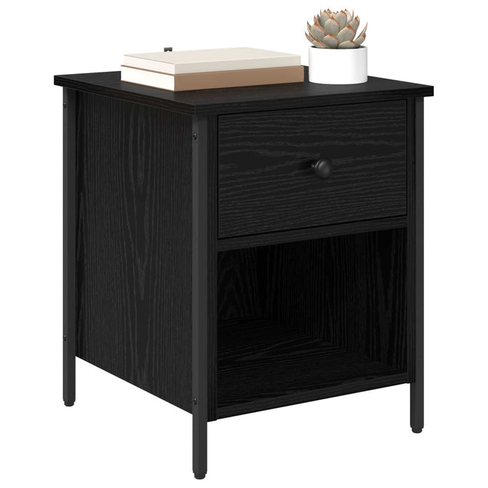 Dulap de noapte Stejar Negru 40 x 42 x 50 cm Lemn compozit WALTI