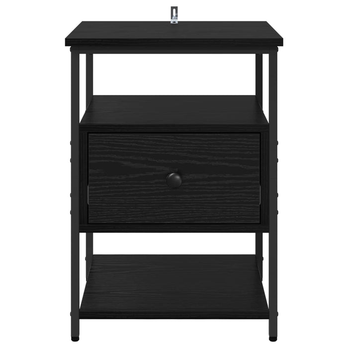 Dulap de noapte Stejar Negru 40 x 42 x 56 cm Lemn compozit WALTI