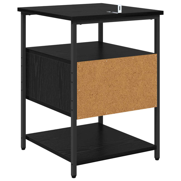 Dulap de noapte cu sertar 2 pcs Stejar Negru 40 x 42 x 56 cm WALTI