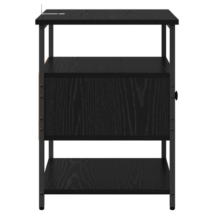 Dulap de noapte cu sertar 2 pcs Stejar Negru 40 x 42 x 56 cm WALTI