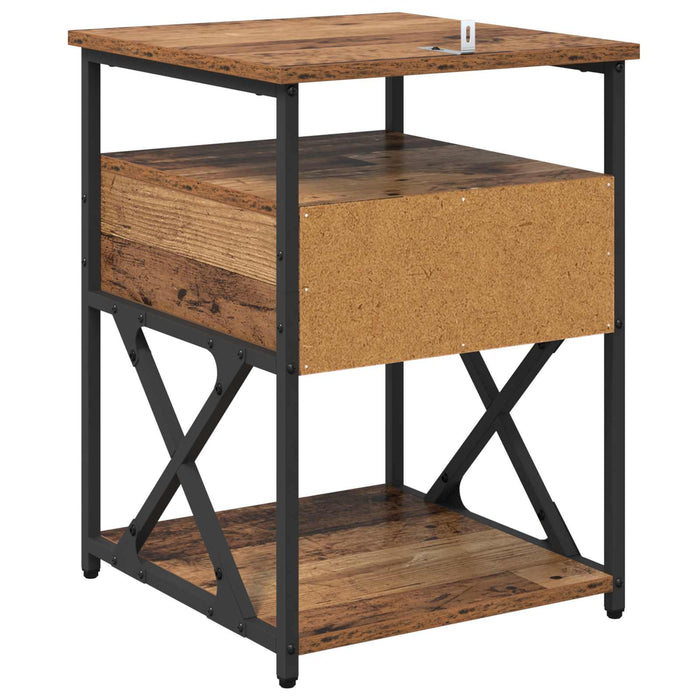 Dulap de noapte Lemn vechi 40 x 42 x 55 cm Lemn compozit - WALTI WALTI