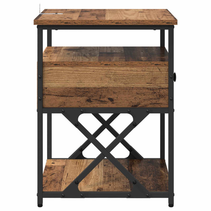 Dulap de noapte Lemn vechi 40 x 42 x 55 cm Lemn compozit - WALTI WALTI