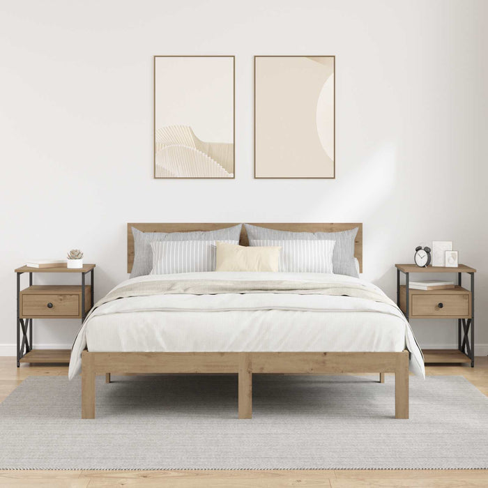 Dulap de noapte 2 buc. Stejar Artizanal 40 x 42 x 55 cm WALTI