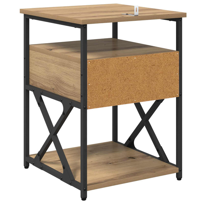 Dulap de noapte 2 buc. Stejar Artizanal 40 x 42 x 55 cm WALTI