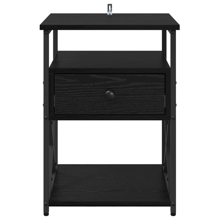 Dulap de noapte Stejar Negru 40 x 42 x 55 cm Lemn compozit WALTI
