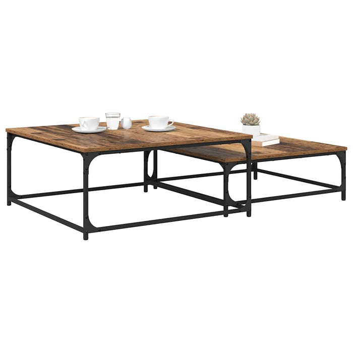 Masă de cafea 2 pcs Lemn Vechi Lemn compozit - WALTI WALTI