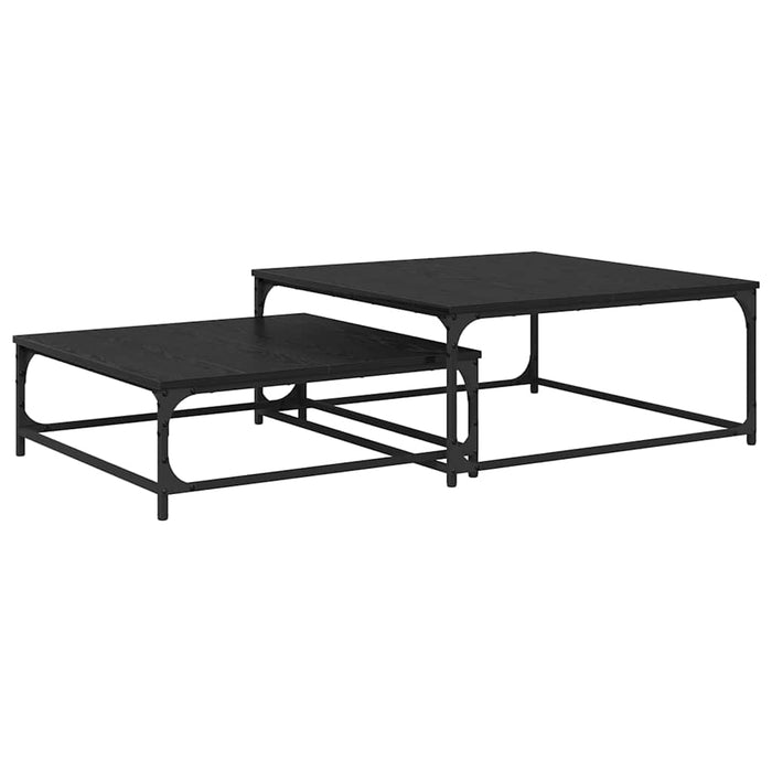 Masă de cafea 2 pcs Stejar Negru Lemn compozit - WALTI WALTI
