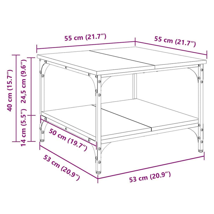 Masă de cafea Lemn Vechi 55 x 55 x 40 cm Lemn compozit - WALTI WALTI