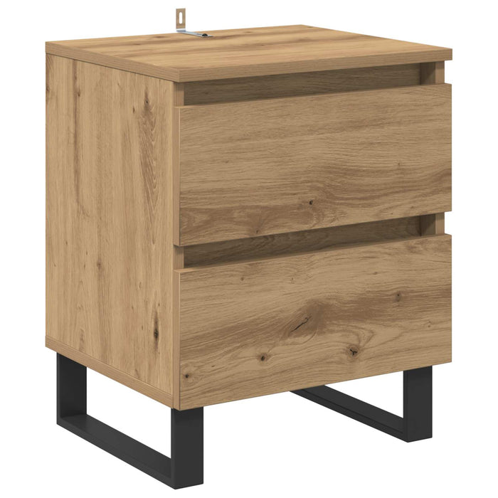 Dulap de noapte Stejar Artizanal 40 x 35 x 50 cm Lemn compozit - WALTI WALTI