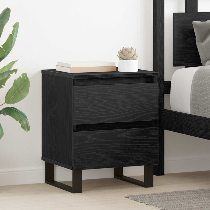 Dulap de noapte cu sertar 2 pcs Stejar Negru 40 x 35 x 50 cm - WALTI WALTI