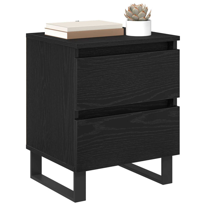 Dulap de noapte cu sertar 2 pcs Stejar Negru 40 x 35 x 50 cm - WALTI WALTI
