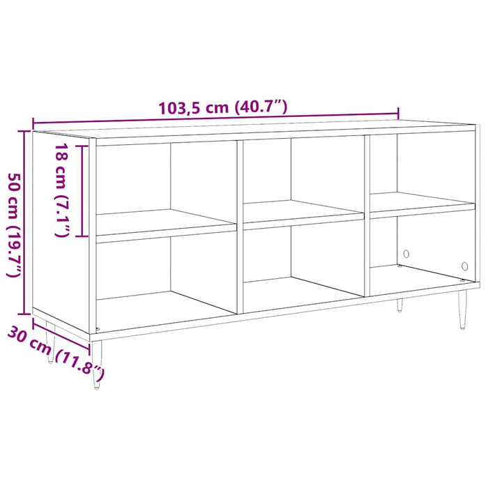 Cabinet TV Stejar Negru 103,5 x 30 x 50 cm Lemn compozit - WALTI WALTI