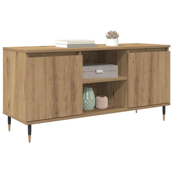 Cabinet TV Stejar Artizanal 104 x 35 x 50 cm Lemn compozit - WALTI WALTI