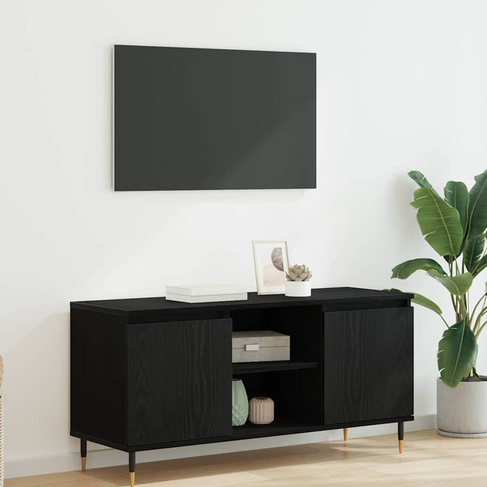 Cabinet TV Stejar Negru 104 x 35 x 50 cm Lemn compozit - WALTI WALTI