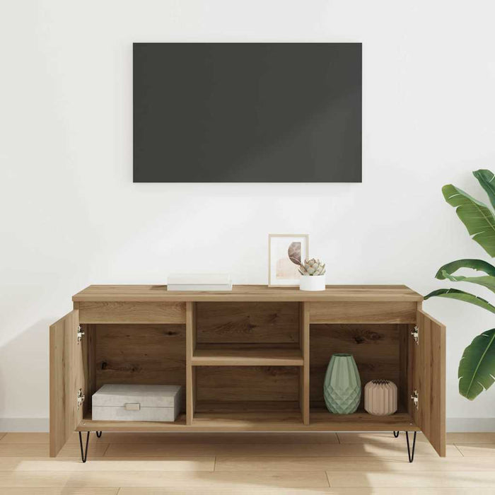 Cabinet TV Stejar Artizanal 104 x 35 x 50 cm Lemn compozit - WALTI WALTI