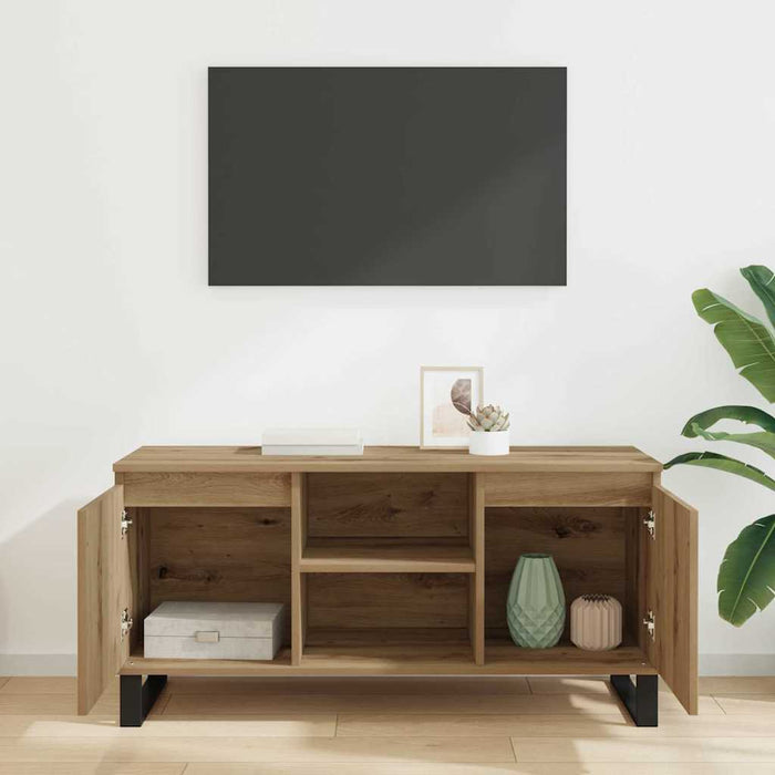 Cabinet TV Stejar Artizanal 104 x 35 x 50 cm Lemn compozit - WALTI WALTI