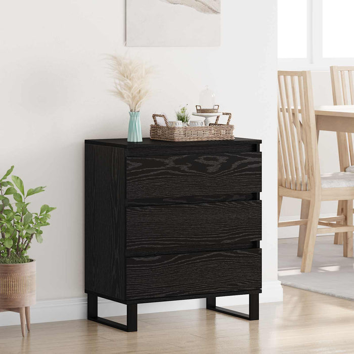 Bufet cu sertar Stejar Negru 60 x 35 x 70 cm Lemn compozit - WALTI WALTI