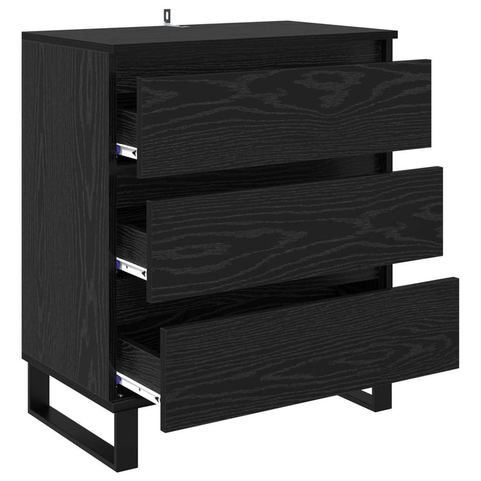 Bufet cu sertar Stejar Negru 60 x 35 x 70 cm Lemn compozit - WALTI WALTI