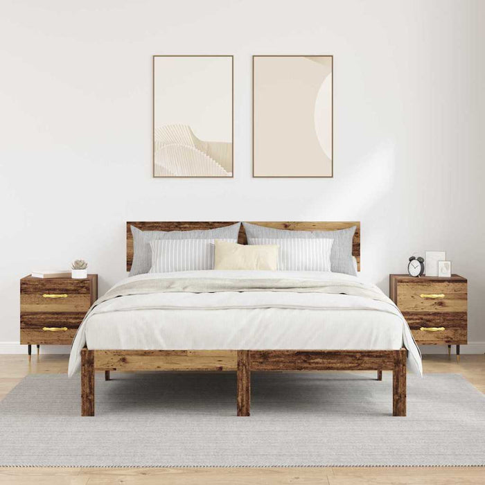 Dulap de noapte cu sertar 2 pcs Lemn vechi 40 x 35 x 47,5 cm - WALTI WALTI