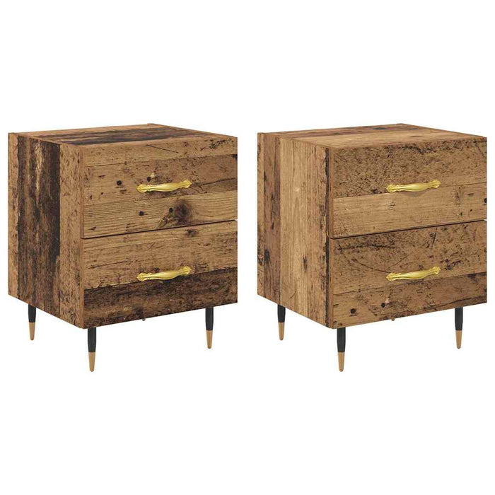 Dulap de noapte cu sertar 2 pcs Lemn vechi 40 x 35 x 47,5 cm - WALTI WALTI