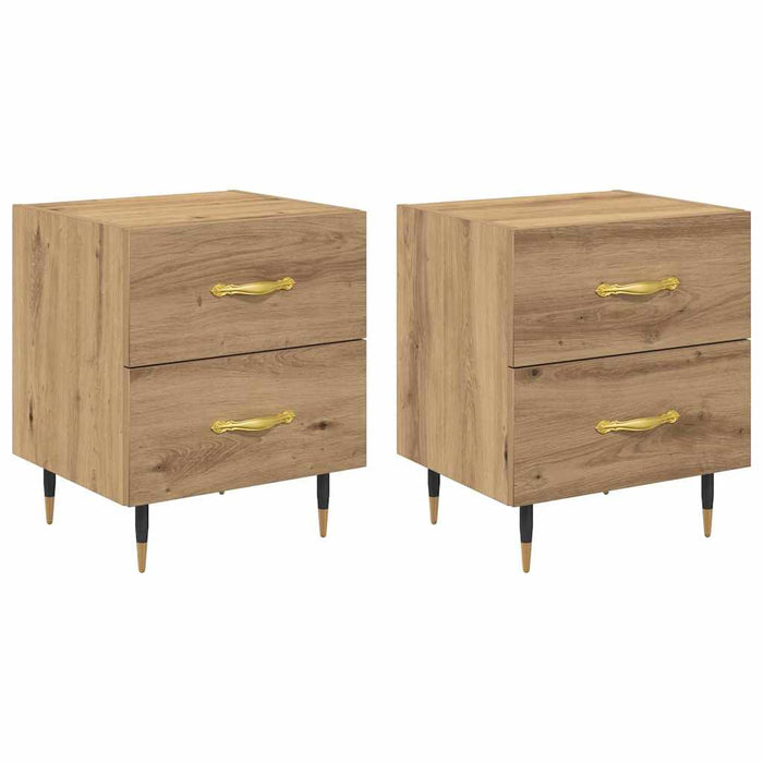Dulap de noapte 2 pcs Stejar Artizanal 40 x 35 x 47,5 cm - WALTI WALTI