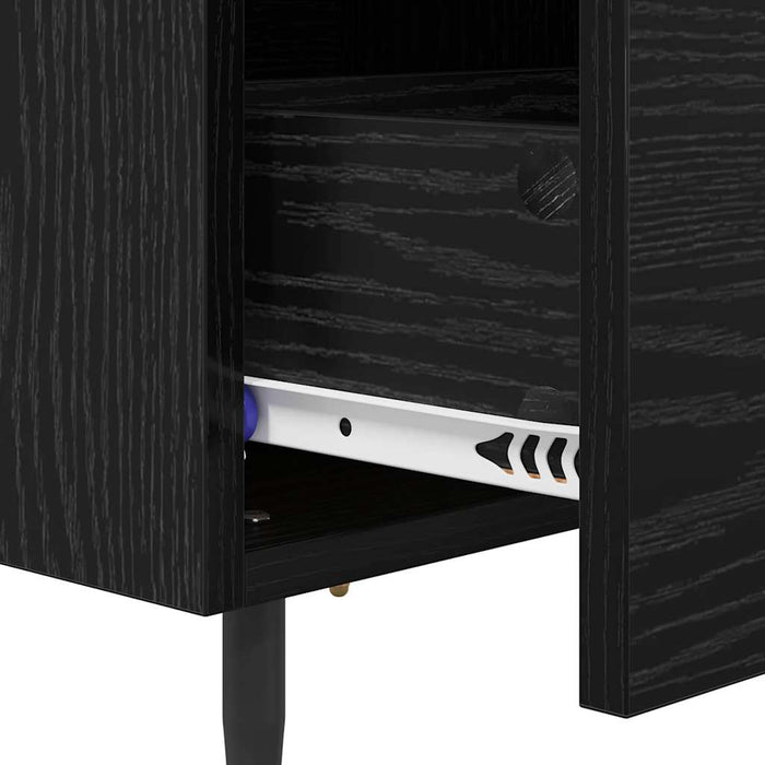 Dulap de noapte Stejar Negru 40 x 35 x 47,5 cm Lemn compozit - WALTI WALTI