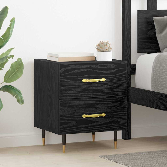 Dulap de noapte Stejar Negru 40 x 35 x 47,5 cm Lemn compozit - WALTI WALTI