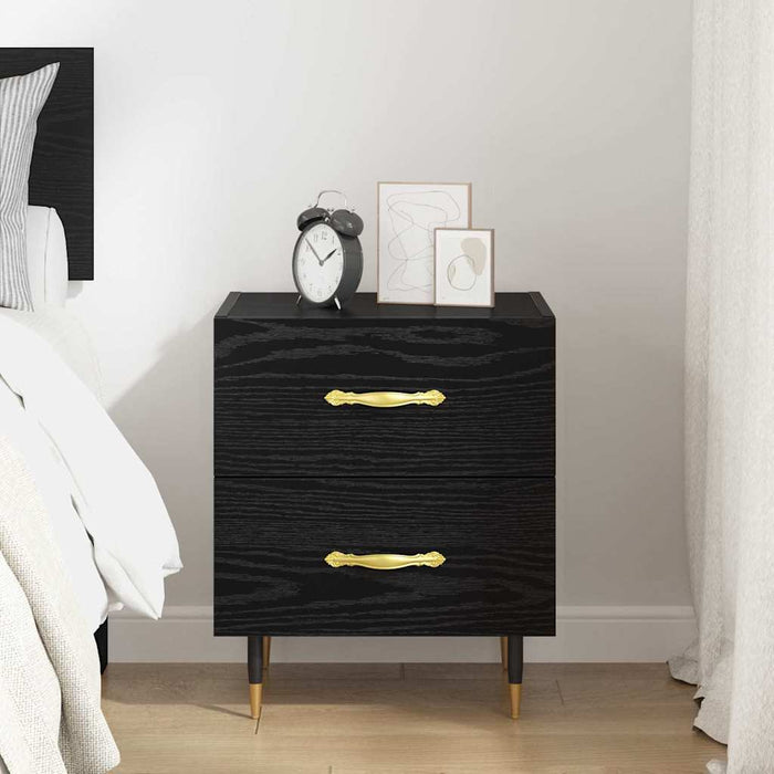Dulap de noapte Stejar Negru 40 x 35 x 47,5 cm Lemn compozit - WALTI WALTI