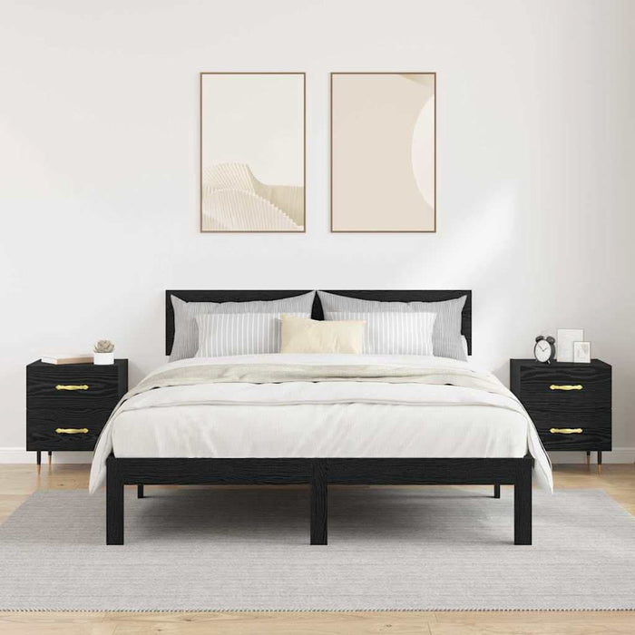 Dulap de noapte cu sertar 2 pcs Stejar Negru 40 x 35 x 47,5 cm - WALTI WALTI