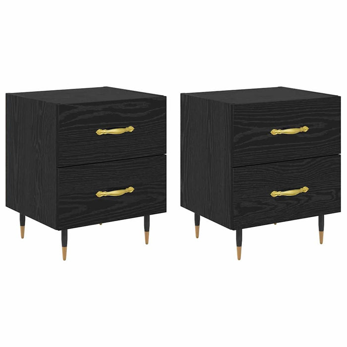 Dulap de noapte cu sertar 2 pcs Stejar Negru 40 x 35 x 47,5 cm - WALTI WALTI